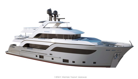 Aluminium yacht for sale Cantiere Delle Marche Acciaio 105