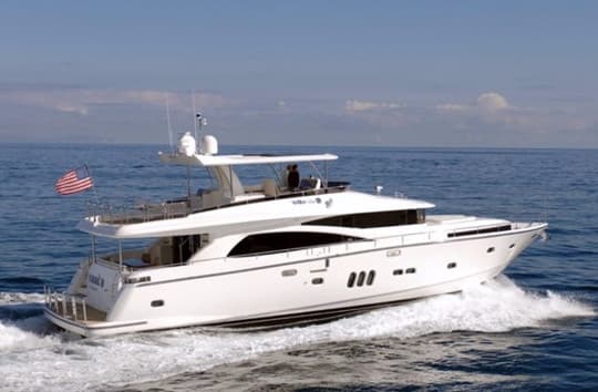 JOHNSON 83' FLYBRIDGE W/HYDRAULIC PLATFORM