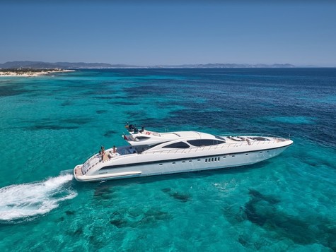 Yacht charter in Ibiza Mangusta 130 Sport SHANE