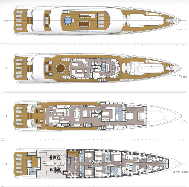 Планы палуб. Яхта Ace 85 m план палуб. Гибридная яхта Electra от Heesen.. M80 Stiletto внутри. Планировка суперяхты Кисмет.